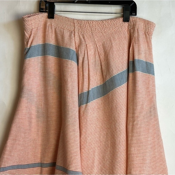 Apiece Apart Orange Striped asymmetrical Midi Skirt size 14 - Picture 3 of 7